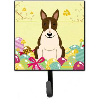 """" Caroline's Treasures Easter Eggs Bull Terrier Dark Brindle Wall Hook Small Multicolor """"