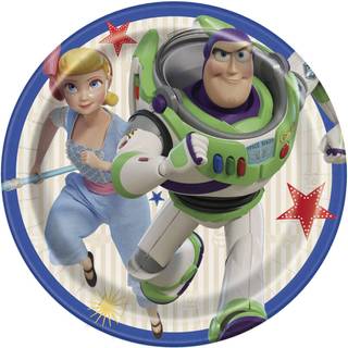 Unik multicolor Disney Toy Story 4 Round Dessert Plates (7 """") 8 Count - Perfect Tableware til Kids 'Birthday Celebrations & Themed Events