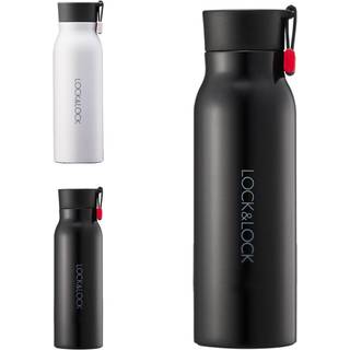 LOXKNLOCK NAVN TUMBLER Sort 12 oz BPA-fri dobbeltvæg Rustfrit stål Vakuumisoleret tumbler med lækagesikkert låg og håndter termisk rejsevandflask