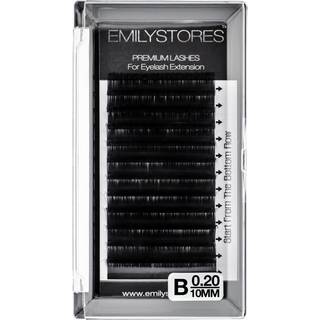 Emilystores Lash Extensions 0,20 mm klassisk tykkelse B Curl 10mm Længde Naturligt udseende individuelle volumen øjenvipper til øjenvippeforlænge