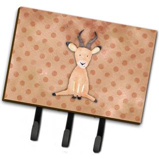 """" Caroline's Treasures Polkadot Antelope Watercolor Wall Hook Triple Multicolor """"