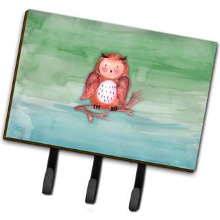 """" Caroline's Treasures Brown Owl Watercolor Wall Hook Triple Multicolor """"