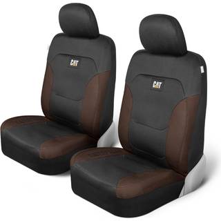 Cat Flexfit Automotive Seat Covers til bilerbiler og SUV'er (Sæt på 2) - Black Car Seat Covers til forsæder Truck sædebeskyttere med Brown Honeyc