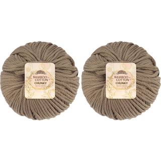 Jubileeyarn Bambus Bomuld Chunky garn - 100 g/bold - Kaffeelsker - 2 bolde