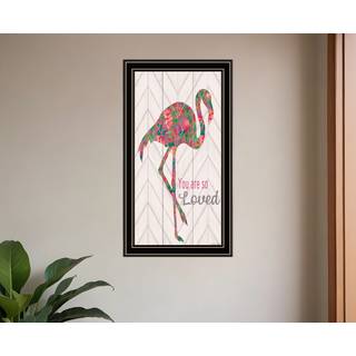 Du er s? elsket Flamingo Black Framed Print Wall Art