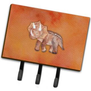 """" Caroline's Treasures Triceratops Watercolor Wall Hook Triple Multicolor """"