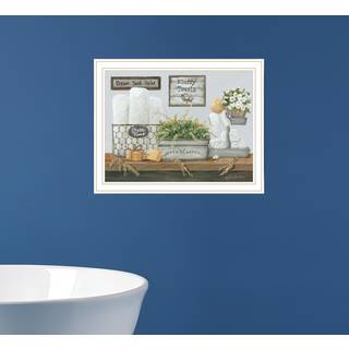 Fluffy h?ndkl?der hvid indrammet printv?gskunst