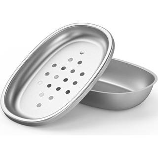 Fukang dobbeltlag metal sæbe skål rustfrit stål sæbe holder med dræning bakke til badeværelse brusebad køkkenvask meget pålidelig og holdbar