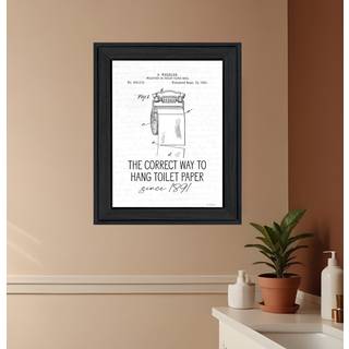 Korrekt m?de at h?nge toiletpapir sort indrammet udskrift badev?relse v?gkunst