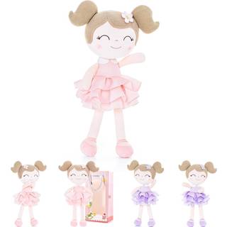 Gloveleya prinsesse Tutu dukke første baby dukke til piger blød dukker lyserød kjole perfekt til 1-4 år gamle piger med gavepose 14-tommer