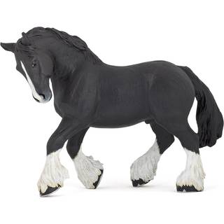 Papo - H?ndmalet - figur - Heste Foals and Ponies - Black Shire Horse Figur -51517 - Samlerobjekter - til b?rn - Velegnet til drenge og piger - f