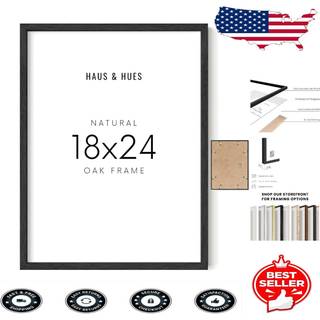 Haus og Hues Natural Black Oak 18 x 24 Billedramme - 18x24 plakatramme sort - 18 af 24 ramme 18 x 24 træramme 18 x 24 plakatramme 24x18 plakatram