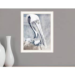 Pelican White Framed Print Wall Art