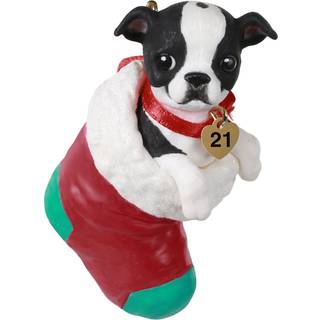 Hallmark keepsake julepyntår dateret 2021 hvalpekærlighed Boston Terrier