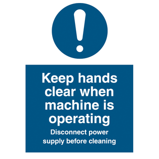 Keep hands clear when machine is operating - Plast - 200 x 150 mm