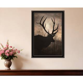 Elk Sunrise Black Framed Print Wall Art