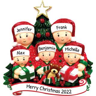 Personaliserede familiens julepynt - Brugerdefineret familie p? 5 julepynt 2024 Familie p? 5 ornament med nuv?rende kasser Tilpasset familie Matc