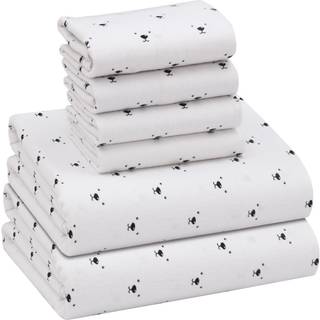 Ruvanti flanelplader i fuld størrelse 6 stk - 100% bomuld dobbelt børstede sengelinter dybe lommer 16 tommer alle sæson