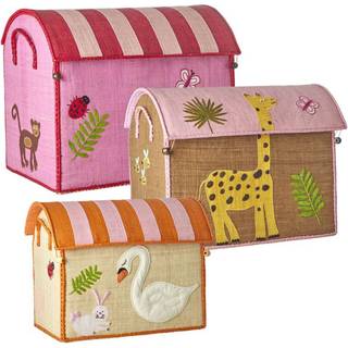 Rice Toy Storage 3-pack Wildlife - Børneværelses Opbevaring Raffia Multi - BSHOU-3ZWILII