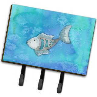 """" Caroline's Treasures Blue Fish Watercolor Wall Hook Triple Multicolor """"