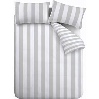 Catherine Lansfield Catherine Lansfield Silver Grey Cove Stripe Reversible Duvet Cover Set