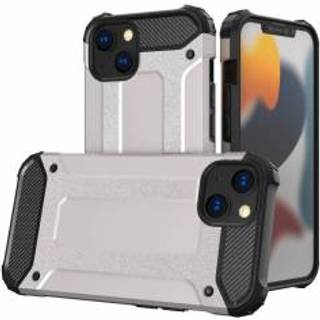 Hybrid Armor Tough Rugged Cover til iPhone 13 sølv