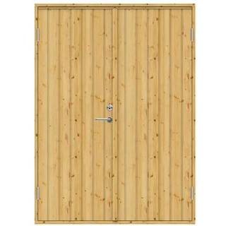 Swedoor dobbelt udhusdør, ubehandlet fyr, venstre ud - 151,4 x 204,8 cm