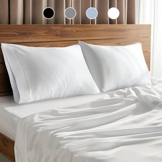 Enkel deluxe king size 4 stykker ark sæt let supers blød nem pleje mikrofiber - behagelig åndbart køle strøelse ark med dyb lomme krympning og fa
