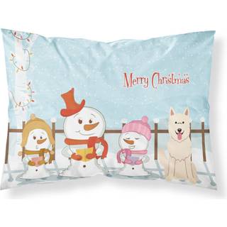 """" Caroline's Treasures Merry Christmas Carolers White German Shepherd Fabric Standard Pillowcase BB2376Pillowcase Multicolor """"
