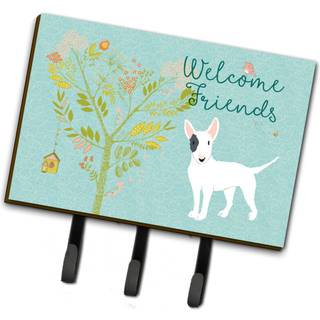 """" Caroline's Treasures byder venner White Patched Bull Terrier Wall Hook Triple Multicolor """"