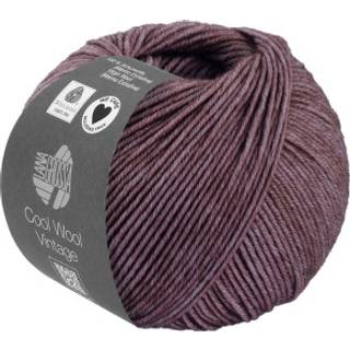 Lana Grossa Cool Wool Vintage 87 Antikviolet Indhold: 100% ren ny merinould Vægt/Længde: 50 g = ca. 160 meter Anbefalede pinde: 3.00-3.50 mm Strikkefasthed: 10 x 10 cm = 24 m x 34 p Vask:Finvask 30º/ Tørres fladt.
