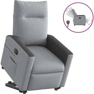 Eldrevet Lænestol Med Løftefunktion Stof Lysegrå - Nej / Eldrevet tilbagelæningsfunktion