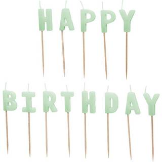 13 stk. Fødselsdagslys Lysegrøn – Elegant og festlig til uforglemmelige fødselsdage