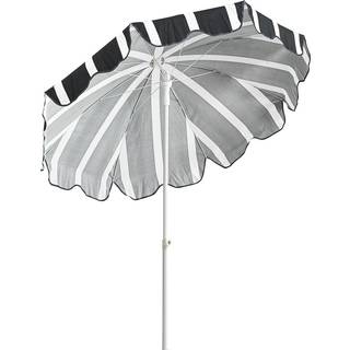 Brafab, Follina strandparasol 180 cm Sort-Hvid flag