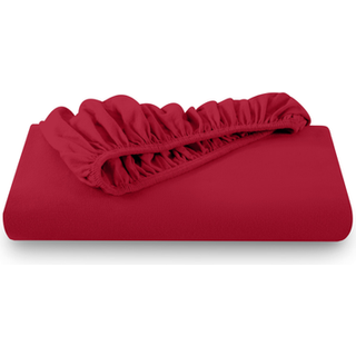 Bare home flannel monteret bundlag 100 % bomuld Fl?jlsagtig bl?d tungv?gt - Dobbelt b?rstet flannel - Dyb lomme (Twin Red)