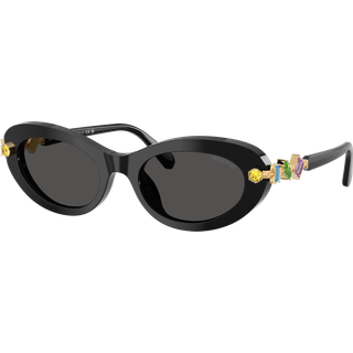 Swarovski Kvinde SK6042 100187 Solbriller Acetat Sort Grå Rund Normal