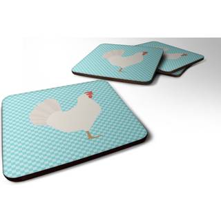 """" Caroline's Treasures Leghorn Chicken Blue Check Decorative Coasters 3.5 Multicolor """"