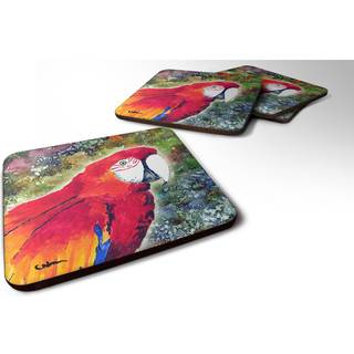 """" Caroline's Treasures 8603FC Parrot Foam Coasters (Sæt på 4) 3,5 """" ""H x 3,5"" """" W multicolor """"