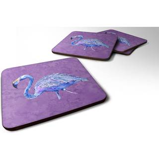"""" Caroline's Treasures 8874FC Flamingo på lilla skumcoasters (sæt på 4) 3,5 """" ""H x 3,5"" """" W multicolor """"