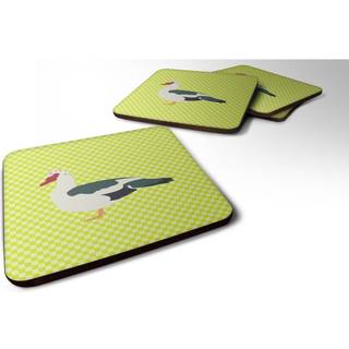 """" Caroline's Treasures Muscovy Duck Green Decorative Coasters 3.5 """" """" Multicolor """"