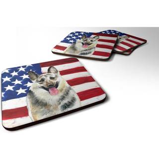 """" Caroline's Treasures East-European Shepherd Patriotic Decorative Coasters multicolor """"