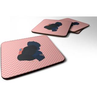 """" Caroline's Treasures Norfolk Black Turkey Pink Check Dekorative Coasters 3.5 multicolor """"