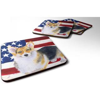 """" Caroline's Treasures Pembroke Corgi Patriotic Decorative Coasters multicolor """"