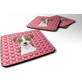 """" Caroline's Treasures BB5272FC Jack Russell Terrier Hearts Foam Coaster (Sæt på 4) 3.5 """" """" Multicolor """"