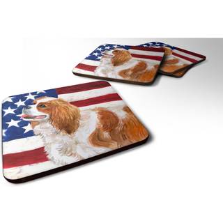 """" Caroline's Treasures Cavalier Spaniel Patriotic Decorative Coasters Multicolor """"