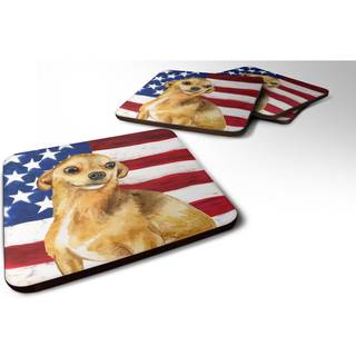 """" Caroline's Treasures Chihuahua Patriotic Decorative Coasters Multicolor """"