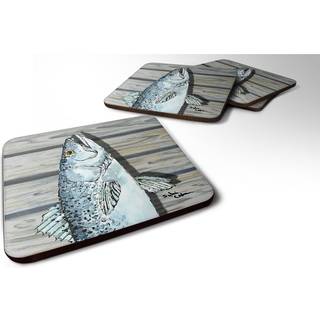 """" Caroline's Treasures 8494FC Trout Foam Coasters (Sæt på 4) 3,5 """" ""H X 3,5"" """" W Multicolor """"