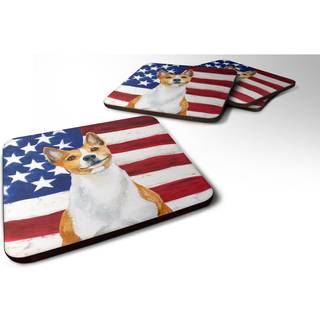 """" Caroline's Treasures Basenji Patriotic Decorative Coasters multicolor """"