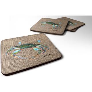 """" Caroline's Treasures 8731FC Crab Foam Coasters (Sæt på 4) 3,5 """" ""H X 3,5"" """" W Multicolor """"