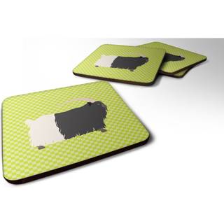 """" Caroline's Treasures Welsh Black-Necked Goat Green Decorative Coasters 3.5 Multicolor """"